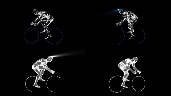 3D骑自行车的人极限运动体育锻炼亚运会自