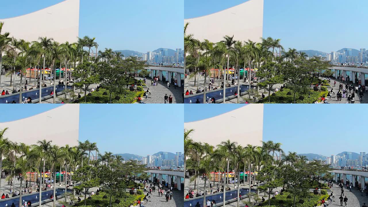 香港视点的人群游客