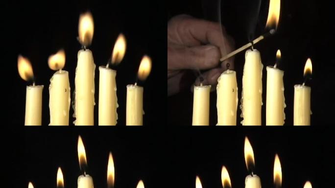 火焰扑向每一根蜡烛
