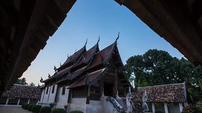 4k延时: Wat Ton Kain，旧木庙日落: