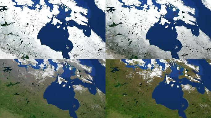 夏天来到加拿大加拿大地图地图变化冬季转夏