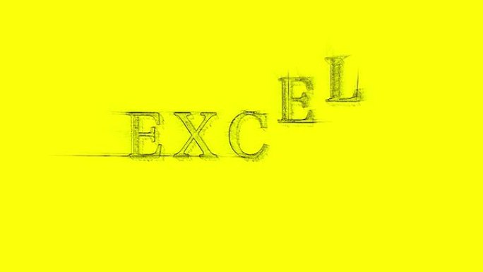 横幅Excel草图摇摇欲坠的文本黄色背景动画