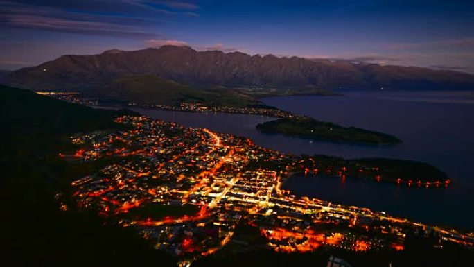新西兰皇后镇市中心鸟瞰图