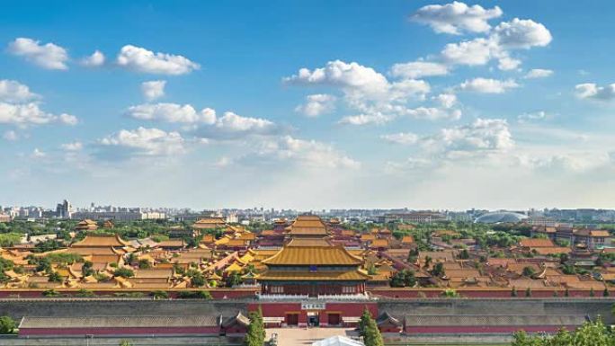 中国北京的故宫。间隔拍摄。