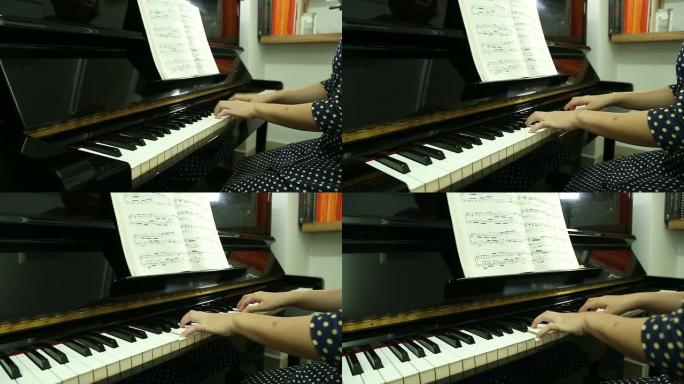 演奏音乐的钢琴家弹琴弹钢琴钢琴练习