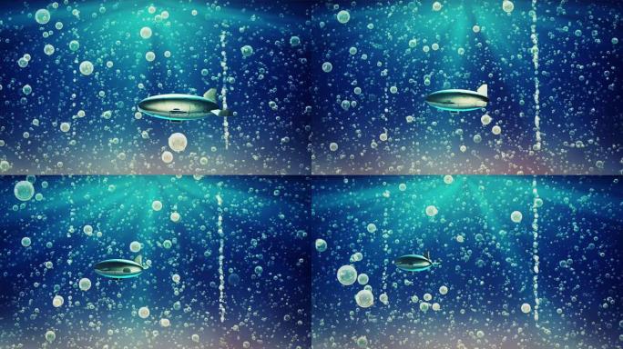 气泡船海底生物海底游鱼海底美景