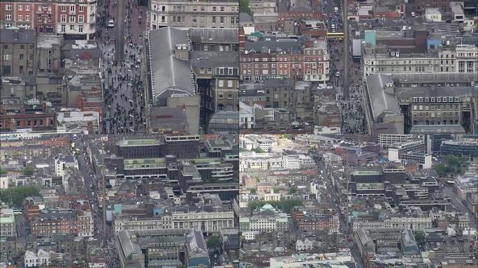 都柏林-鸟瞰图-直升机拍摄，空中视频，电影，建立镜头，爱尔兰