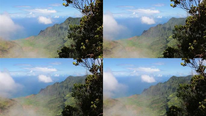 夏威夷考艾岛纳帕利海岸州立公园卡拉劳山谷和了望台