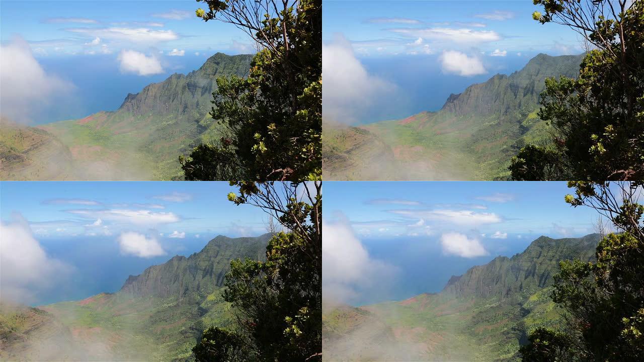 夏威夷考艾岛纳帕利海岸州立公园卡拉劳山谷和了望台