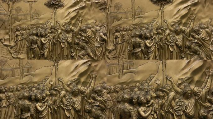 佛罗伦萨洗礼堂门上的宗教青铜壁画
