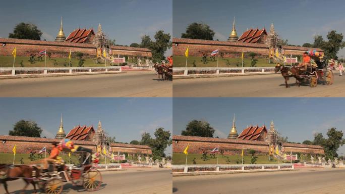 Phrathat Lampang Luang寺庙的马车