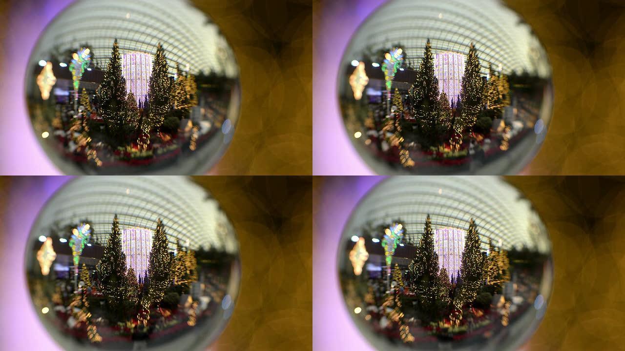 水晶球体现花园圣诞装饰