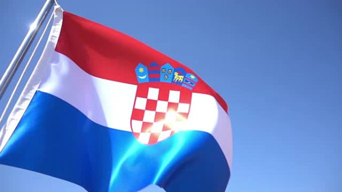 克罗地亚的国旗旗帜飞扬国外旗帜
