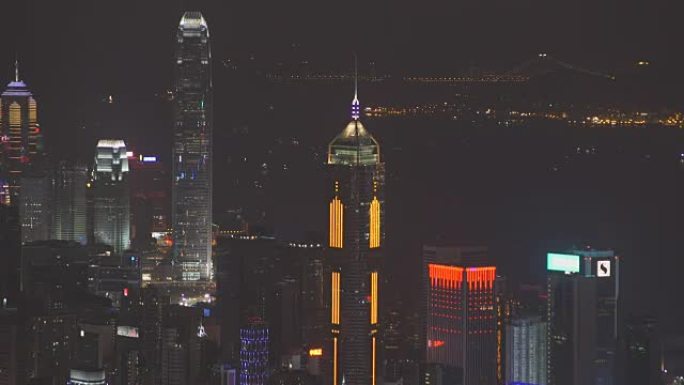 香港之夜灯光地标