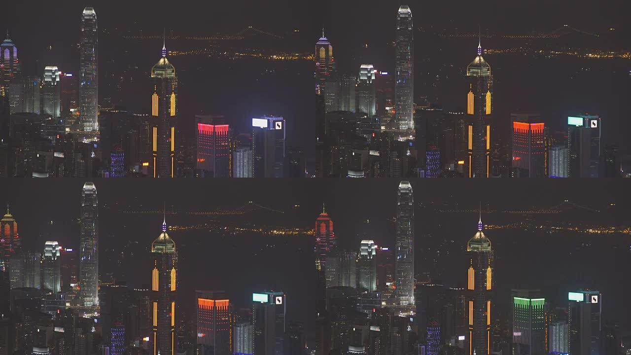 香港之夜灯光地标