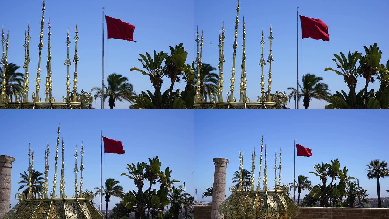 装饰金属和摩洛哥旗