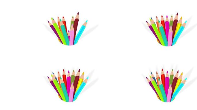 彩色铅笔蜡笔彩色铅笔mg动画抽象色彩