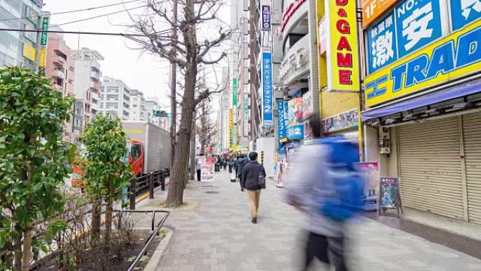 日本东京秋叶原区的4k延时。秋叶原是著名的电子商品和动漫漫画的主要购物中心。