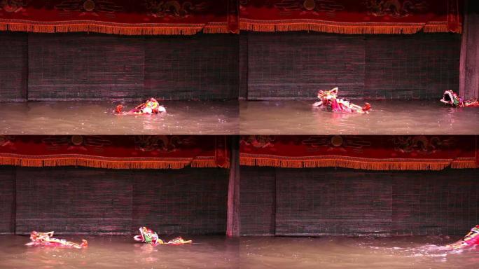 越南河内的金龙水上木偶在水上跳舞