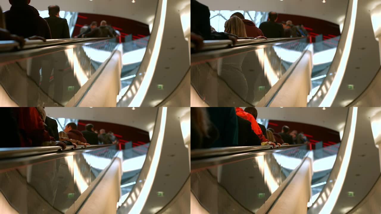 购物中心乘坐自动扶梯的人 (4K/UHD至高清)