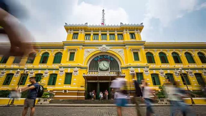 4K延时:越南胡志明行人中央邮局