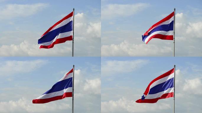 泰国国旗飘扬随风飘扬的旗