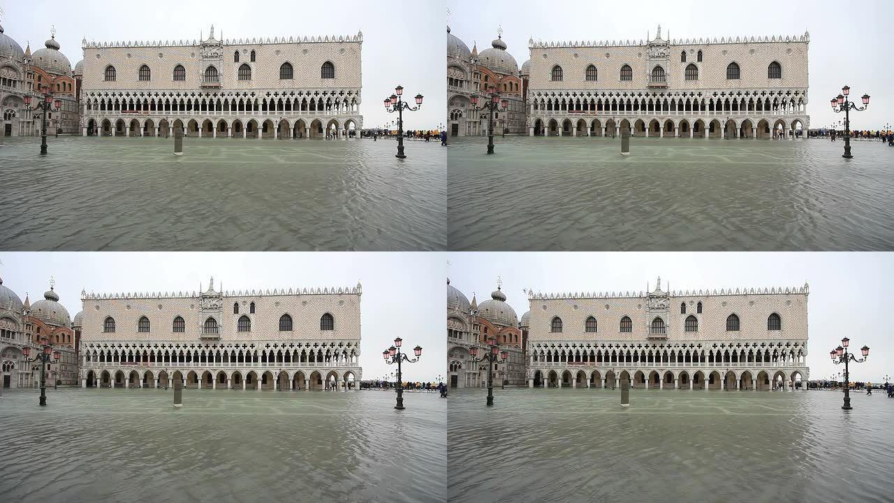 雨后多格的宫殿被淹