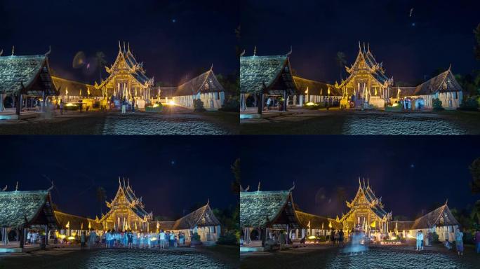 泰国清迈Wat ton Kain的卫塞节。