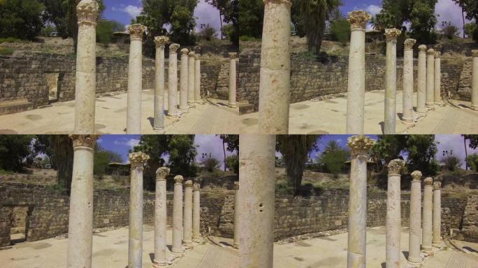 毁坏的古柱文明遗址柱子