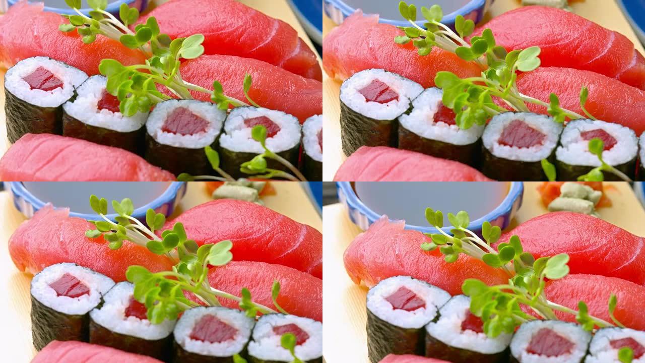 新鲜寿司多莉镜头菜品展示特色美食