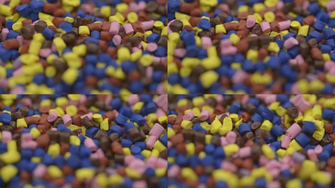 聚合物颗粒慢动作食物糖果彩色胶粒