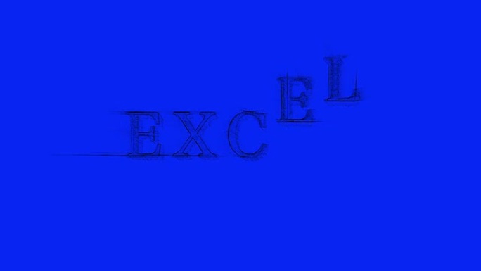 横幅移交Excel文本蓝色背景动画