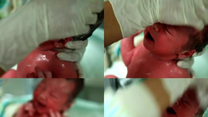 婴儿在医院的第一次沐浴- NTSC