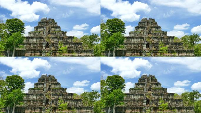 柬埔寨哥寺的古金字塔废墟