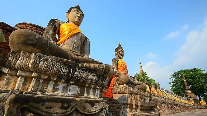 泰国大城府历史公园的老佛像
