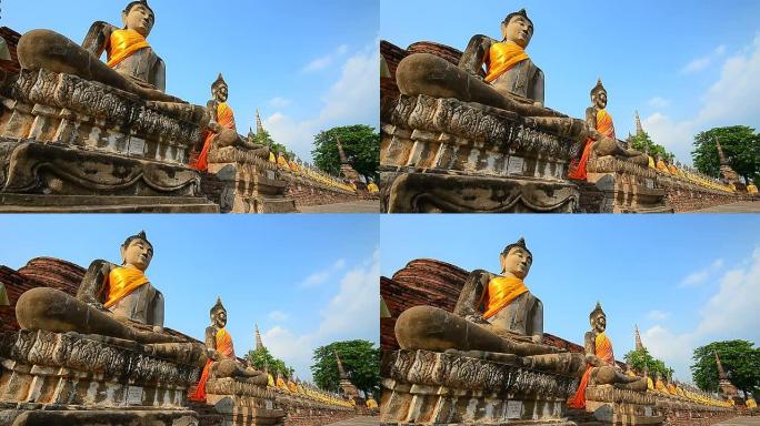 泰国大城府历史公园的老佛像