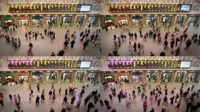 繁忙的伦敦火车站延时摄影延时延时拍摄