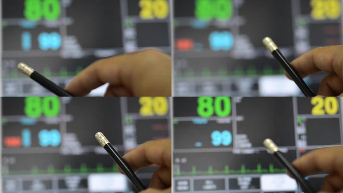 监控屏幕心电图心率心脏跳动生命体征监测仪