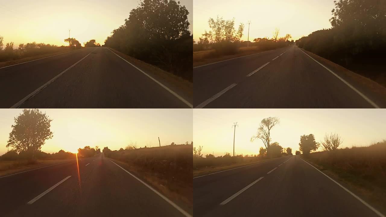 日落时分的快速车载摄像头