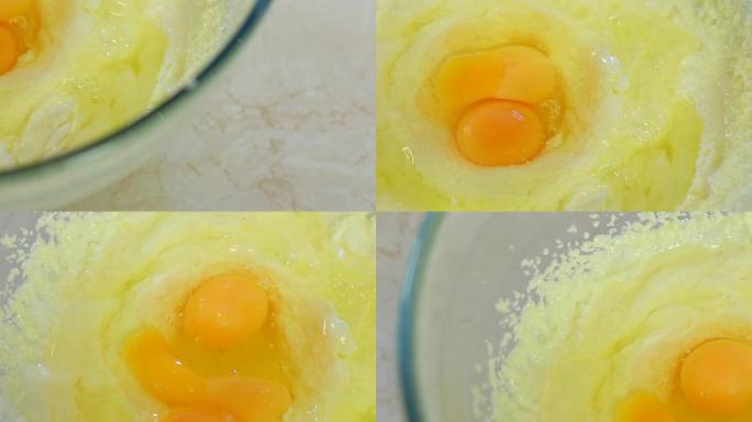 高清打蛋打鸡蛋厨房做饭鸡蛋花