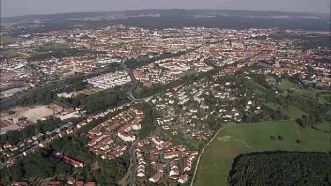 班贝格-鸟瞰图-巴伐利亚，上弗兰肯行政区-自由城市班贝格，德国