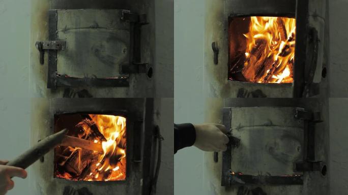 壁炉炭火火种烧火