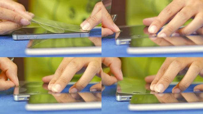 手机屏幕保护膜。贴膜保护钢化膜