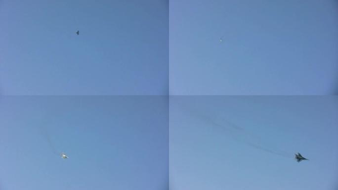 军用飞机（HD）空中作战超音速划破天空