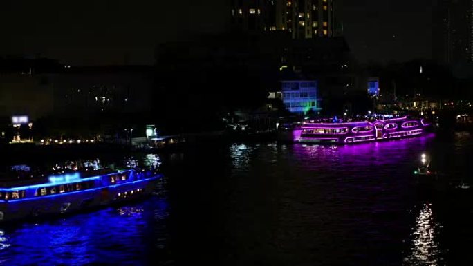 夜间游轮派对甲板夜晚夜景游船游轮船只大船