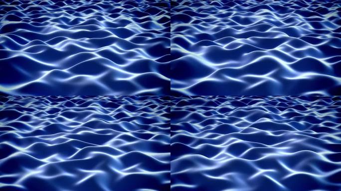蓝色波浪形表面动感光效温柔柔和动感背景