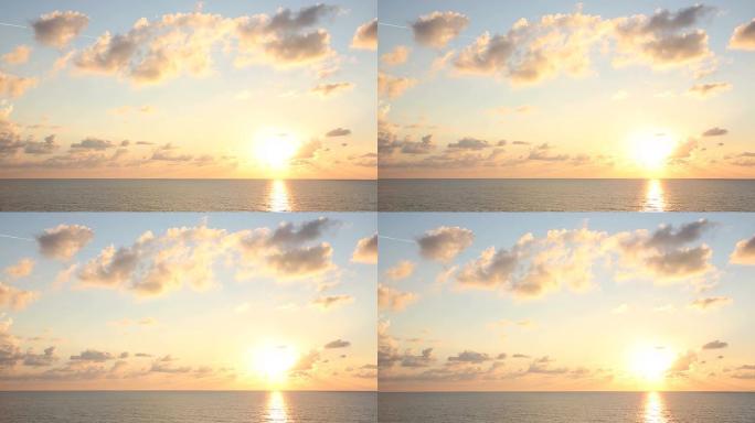 太阳从地中海升起，船景