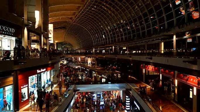 4k延时: 新加坡购物中心的拥挤人群