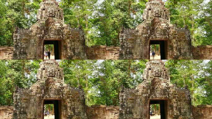 柬埔寨吴哥窟寺石门