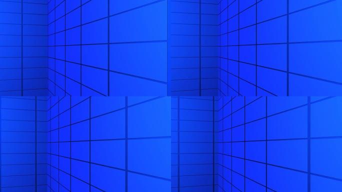 动画抽象3D蓝色瓷砖背景